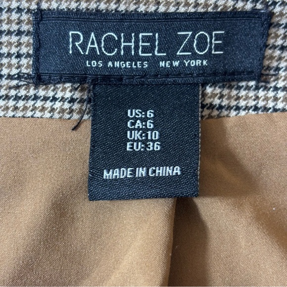 Rachel Zoe Mini Skirt Faux Wrap Side Tie Versatile Chic Subtle Pattern Brown 6 - Picture 7 of 11